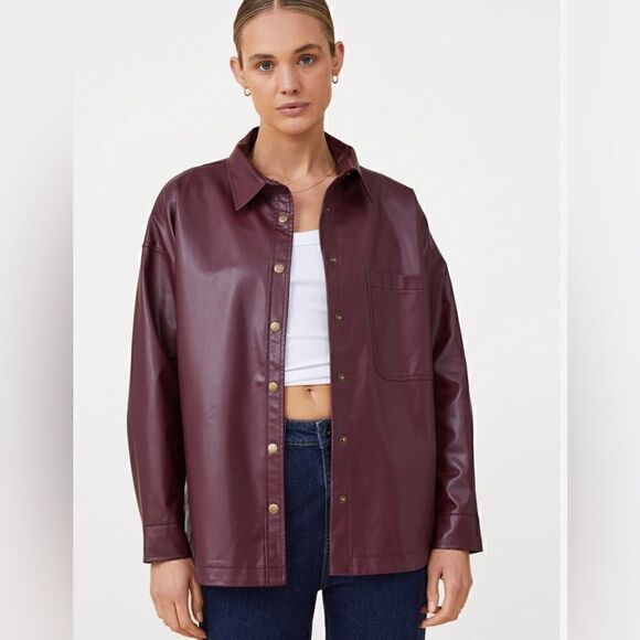 Cotton On Tops - Cotton On Vegan Leather Shirt